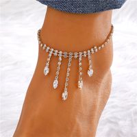 Vacation Simple Style Moon Heart Shape Copper Inlay Artificial Rhinestones Artificial Diamond Gold Plated Silver Plated Women's Anklet sku image 20