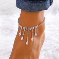 Vacation Simple Style Moon Heart Shape Copper Inlay Artificial Rhinestones Artificial Diamond Gold Plated Silver Plated Women's Anklet sku image 19