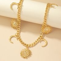 Retro Classic Style Sun Moon Ferroalloy Zinc Alloy Plating Women's Necklace main image 4