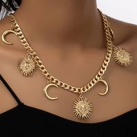 Retro Classic Style Sun Moon Ferroalloy Zinc Alloy Plating Women's Necklace main image 1