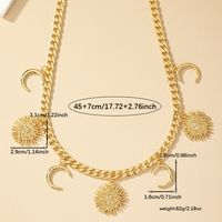 Retro Classic Style Sun Moon Ferroalloy Zinc Alloy Plating Women's Necklace main image 2