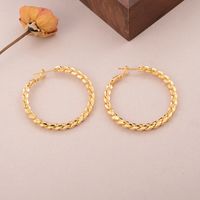 1 Pair Elegant Sweet Artistic Round Braid Copper 18K Gold Plated Palladium White K Earrings main image 5