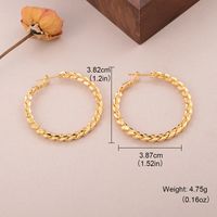 1 Par Elegante Dulce Artístico Ronda Trenza Cobre Chapados en oro de 18k Paladio Blanco K Aretes sku image 1