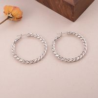 1 Paire Élégant Sucré Artistique Rond Tresser Le Cuivre Plaqué Or 18K Blanc Palladium K Des Boucles D'Oreilles sku image 2