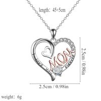 Casual MAMA Simple Style Letter Heart Shape Alloy Hollow Out Inlay Rhinestones Mother'S Day Women's Pendant Necklace main image 2