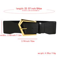 Elegant Lady Simple Style Solid Color Pu Leather Alloy Belt Buckle Metal Button Women's Leather Belts main image 4
