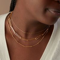 Sterling Silver 18K Gold Plated White Gold Plated Casual Simple Style Geometric Necklace main image 4