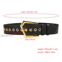 Elegant Lady Simple Style Solid Color Pu Leather Alloy Belt Buckle Metal Button Women's Leather Belts main image 6