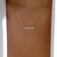 Wholesale Jewelry MAMA Modern Style Simple Style Letter Alloy Rhinestones Plating Inlay Necklace main image 5