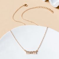 Wholesale Jewelry MAMA Modern Style Simple Style Letter Alloy Rhinestones Plating Inlay Necklace main image 4
