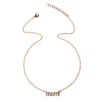 Großhandel Schmuck MAMA Moderner Stil Einfacher Stil Brief Legierung Strasssteine Überzug Inlay Halskette sku image 1