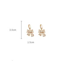 1 Pair Retro Bow Knot Hollow Out Inlay Alloy Rhinestones Drop Earrings main image 2