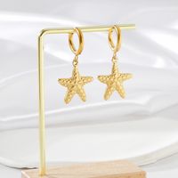1 Piece Simple Style Starfish 304 Stainless Steel 18K Gold Plated Drop Earrings main image 5