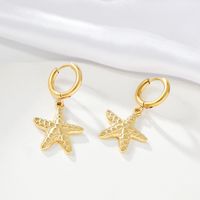 1 Piece Simple Style Starfish 304 Stainless Steel 18K Gold Plated Drop Earrings main image 1