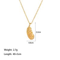 304 Stainless Steel 18K Gold Plated Casual Simple Style Commute Inlay Crown Feather Flower Artificial Rhinestones Pendant Necklace sku image 1