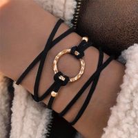 Fashion Simple Love Five-pointed Star Moon Combination Bracelet Six-piece Nhgy132568 sku image 1