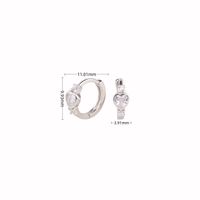 1 Paar Einfacher Stil Klassischer Stil Herzform Inlay Sterling Silber Zirkon Ohrringe sku image 1