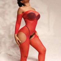 Women's Sexy Solid Color Sexy Lingerie Sets Holiday Hollow Out Ultra-thin High Waist See-Through Sexy Lingerie sku image 2