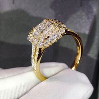New Classic Women's Micro-encrusted Zircon Copper Wedding Ring Hand Jewelry Wholesale sku image 10
