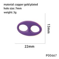 1 Piece 22*13mm Copper 18K Gold Plated Oval Polished Pendant sku image 5