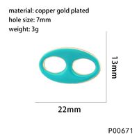 1 Piece 22*13mm Copper 18K Gold Plated Oval Polished Pendant sku image 7