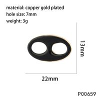 1 Piece 22*13mm Copper 18K Gold Plated Oval Polished Pendant sku image 1
