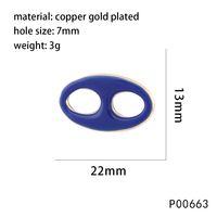 1 Piece 22*13mm Copper 18K Gold Plated Oval Polished Pendant sku image 3