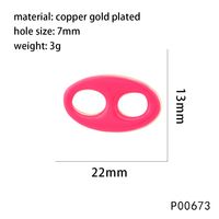1 Piece 22*13mm Copper 18K Gold Plated Oval Polished Pendant sku image 8