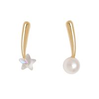 1 Pair Simple Style Classic Style Star Asymmetrical Inlay Copper Crystal Pearl 18K Gold Plated Ear Cuffs main image 3