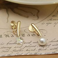 1 Pair Simple Style Classic Style Star Asymmetrical Inlay Copper Crystal Pearl 18K Gold Plated Ear Cuffs main image 6