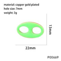 1 Piece 22*13mm Copper 18K Gold Plated Oval Polished Pendant sku image 6
