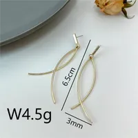 1 Pair IG Style Simple Style Lines Plating Copper 18K Gold Plated Drop Earrings main image 2