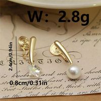 1 Pair Simple Style Classic Style Star Asymmetrical Inlay Copper Crystal Pearl 18K Gold Plated Ear Cuffs sku image 1
