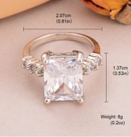 Wholesale Shiny Geometric Copper Inlay 18K Gold Plated Silver Plated Zircon Rings main image 2