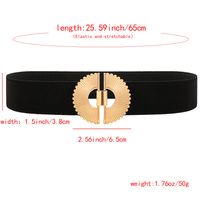 Elegant Business Simple Style Solid Color Alloy Fabric Metal Button Women's Woven Belts main image 5