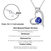 Sterling Silver Elegant Classic Style Heart Shape Plating Zircon Pendant Necklace main image 2