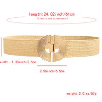 Elegant Business Simple Style Solid Color Alloy Fabric Metal Button Women's Woven Belts main image 8