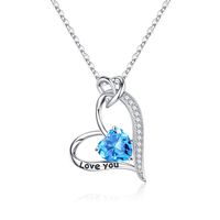 Sterling Silver Elegant Classic Style Heart Shape Plating Zircon Pendant Necklace sku image 3