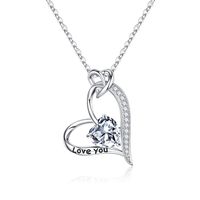 Sterling Silver Elegant Classic Style Heart Shape Plating Zircon Pendant Necklace sku image 4