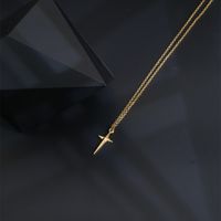 Stainless Steel 18K Gold Plated Simple Style Star Pendant Necklace main image 3