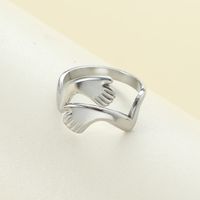Titanium Steel Streetwear Hand Heart Shape Open Rings sku image 5