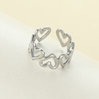 Titanium Steel Casual Simple Style Pentagram Heart Shape Open Rings main image 9