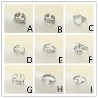 Titanium Steel Elegant Simple Style Heart Shape Open Rings main image 1