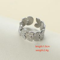 Titanium Steel Elegant Simple Style Heart Shape Open Rings main image 2