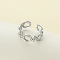 Titanium Steel Elegant Simple Style Heart Shape Open Rings main image 3
