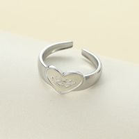 Titanium Steel Elegant Simple Style Heart Shape Open Rings main image 9