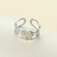 Titanium Steel Elegant Simple Style Heart Shape Open Rings sku image 7