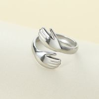 Titanium Steel Elegant Simple Style Heart Shape Open Rings sku image 6