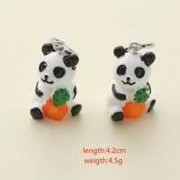 1 Piece Cute Simple Style Panda Watermelon Epoxy Resin Drop Earrings main image 2