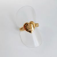 Stainless Steel Titanium Steel 14K Gold Plated Vintage Style Simple Style Plating Heart Shape Open Rings main image 2